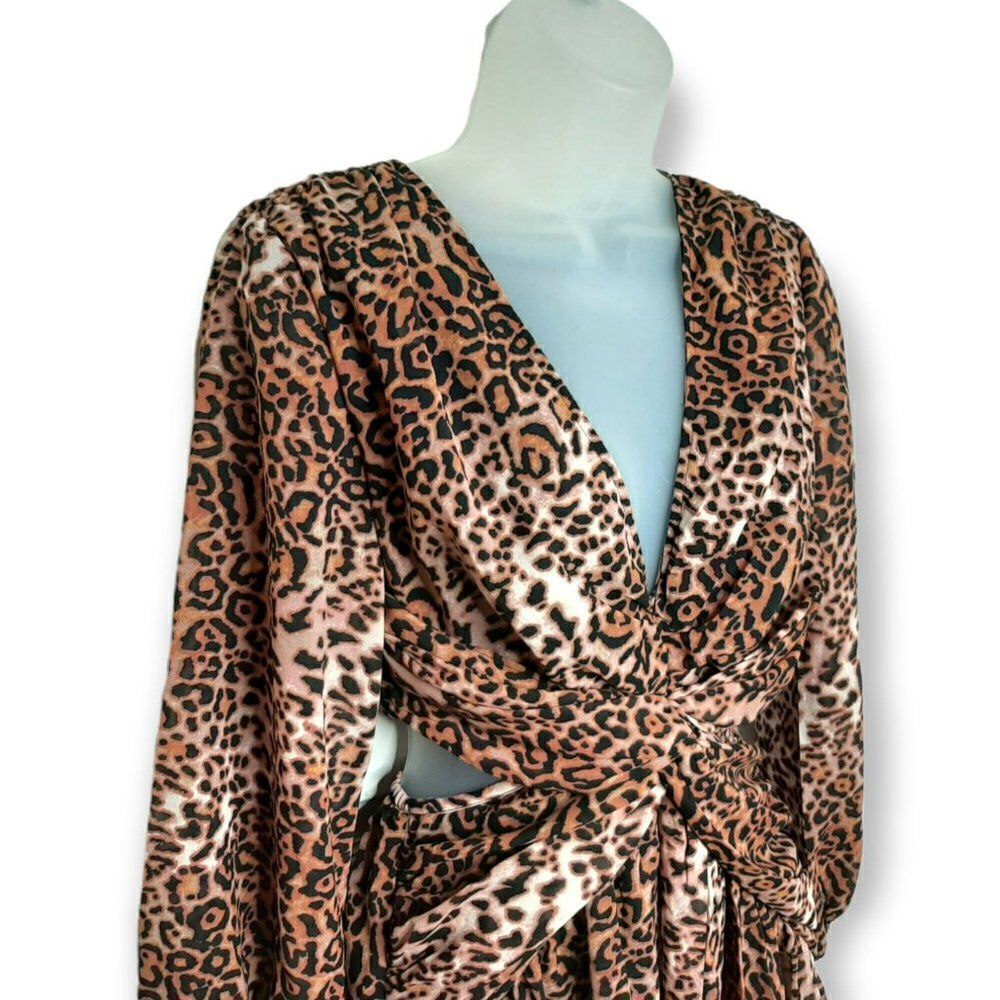 Anthropologie Ranna Gill Motif Leopard Print Cutout Midi Dress sz S NWT - Picture 5 of 9